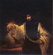 REMBRANDT Harmenszoon van Rijn Aristotle Contemplating the Bust of Homer painting